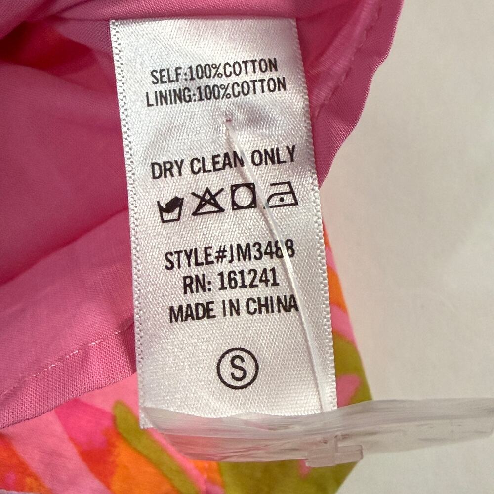 J.Marie Eden Sleeveless Pleated Lined Top Pink Floral Tropical Small NEW Pink - Picture 4 of 8